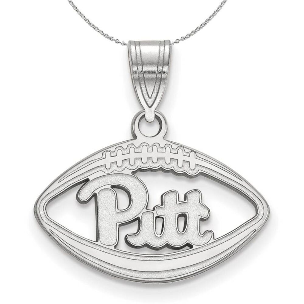 Sterling Silver U. of Pittsburgh Football Necklace - 24 Inch